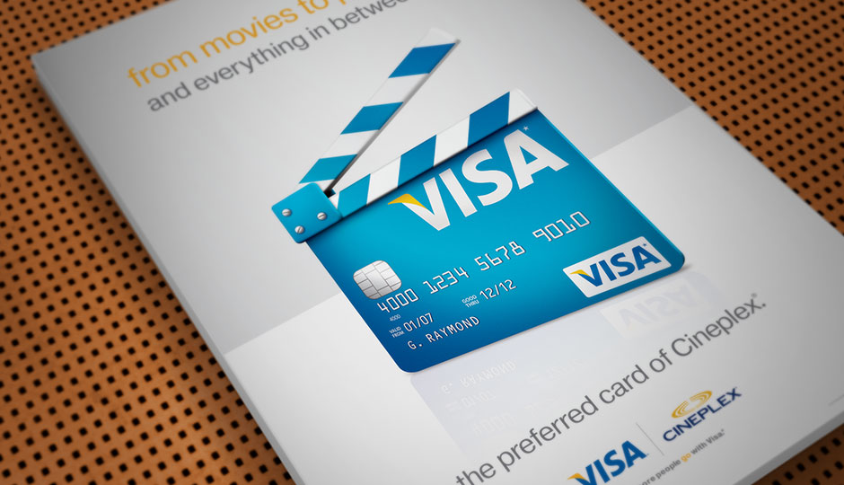 Alan Weaving, CreativeElements.ca, Visa, Cineplex, partnership, preffered card, illustration, digital, backlit, poster